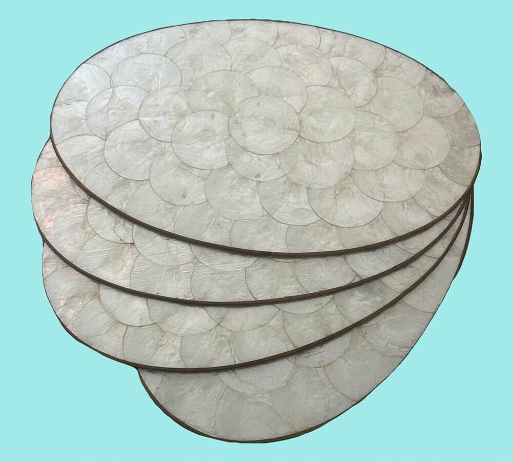 Mid Century Capiz Shell Placemats SET OF FOUR